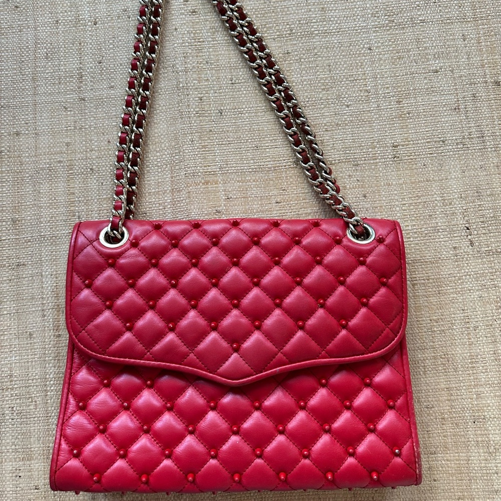 Rebecca minkoff Red leather studded handbag purse
